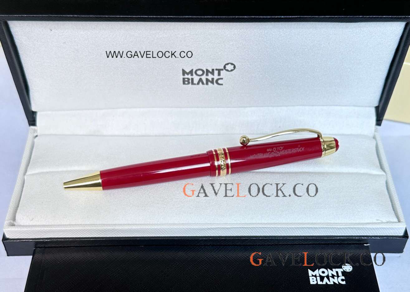AAA Grade Fake Montblanc 100 Meisterstuck Classique Red Gold Ballpoint Midsize